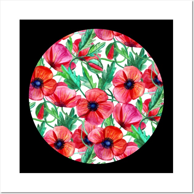 Plenty of Poppies – white Wall Art by micklyn